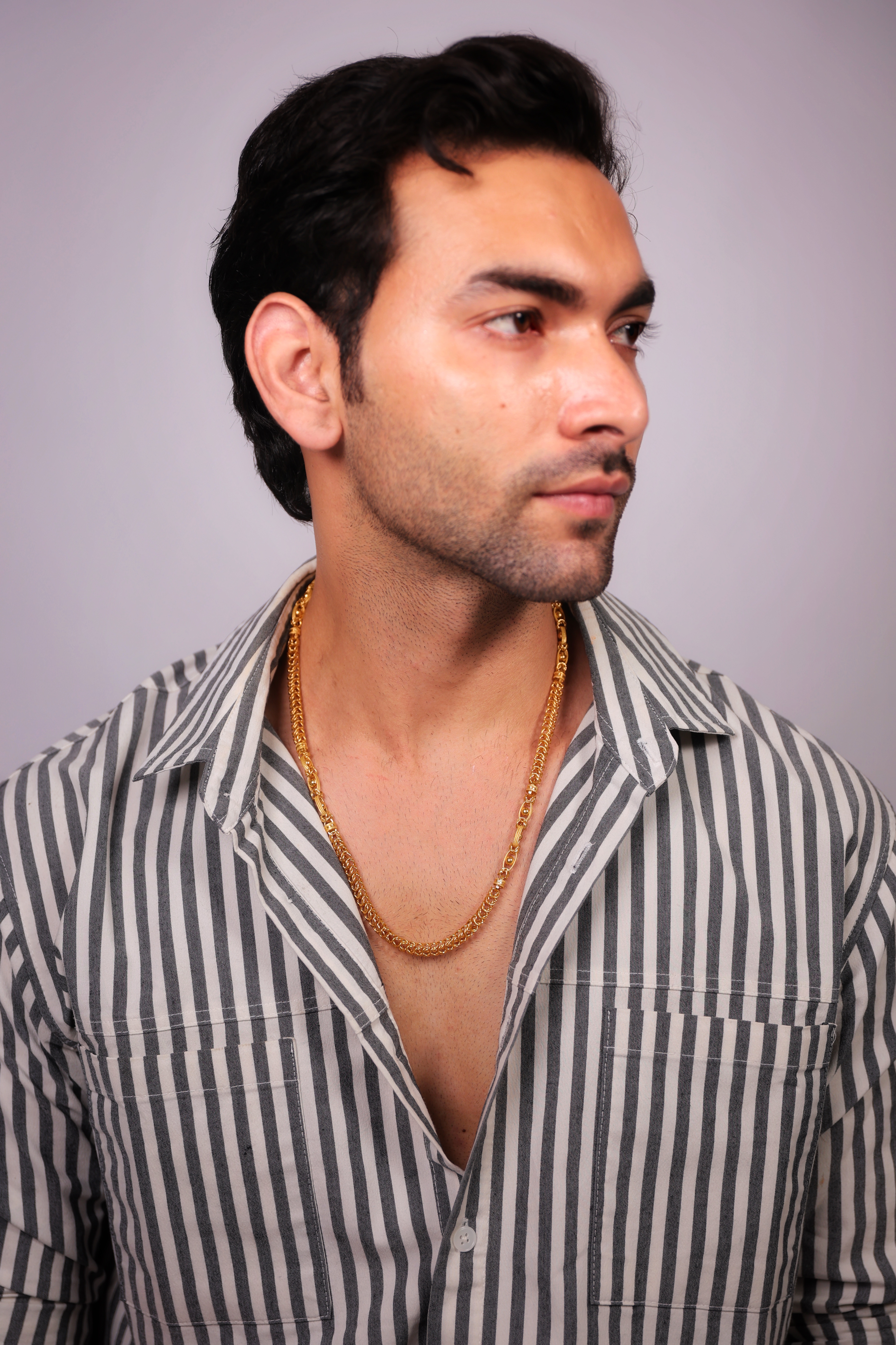 Heavy Rope and Patterned Link Gold Chain Necklace for Men