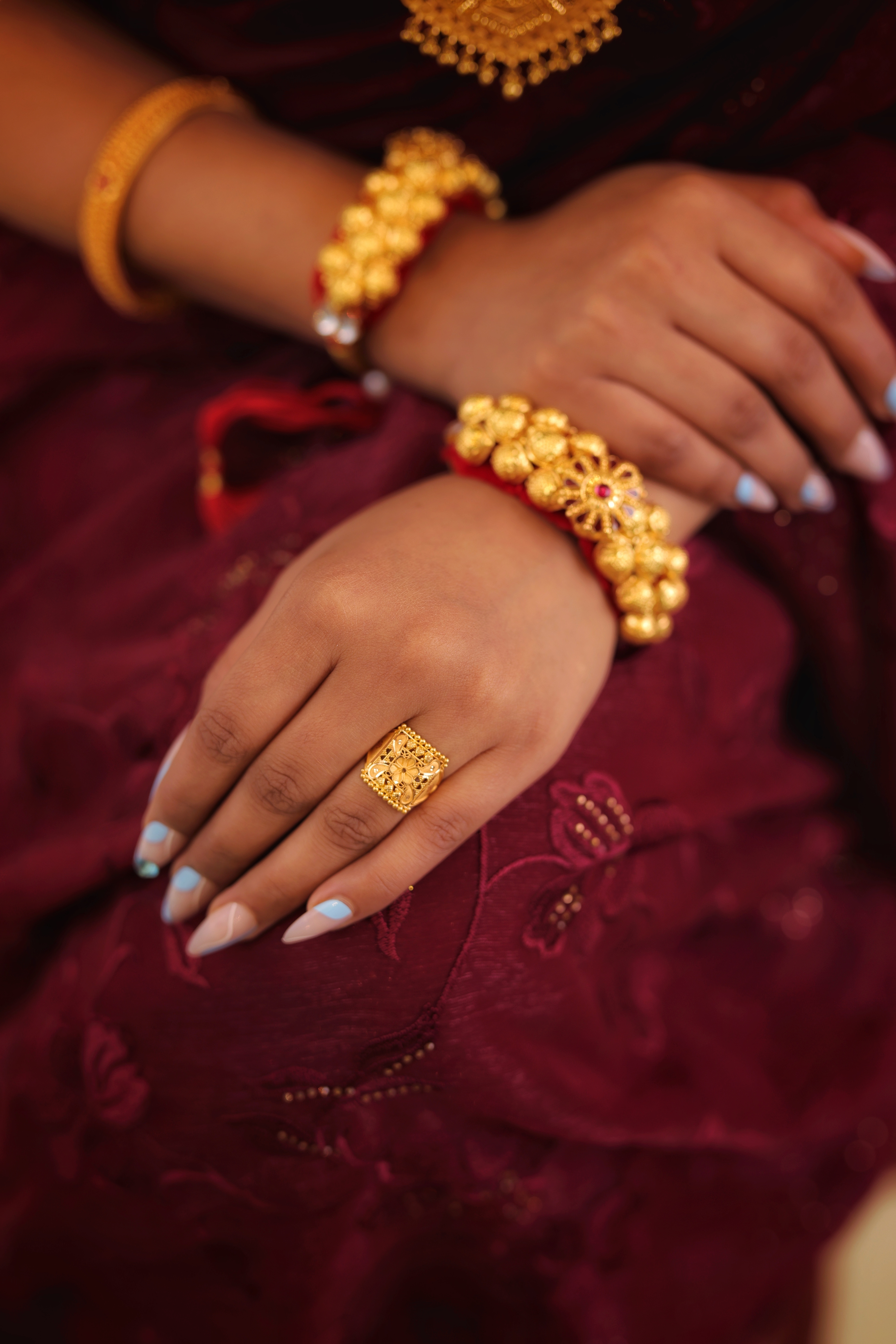 Traditional Ladies' 22K Yellow Gold Kite-Shaped Filigree Ring