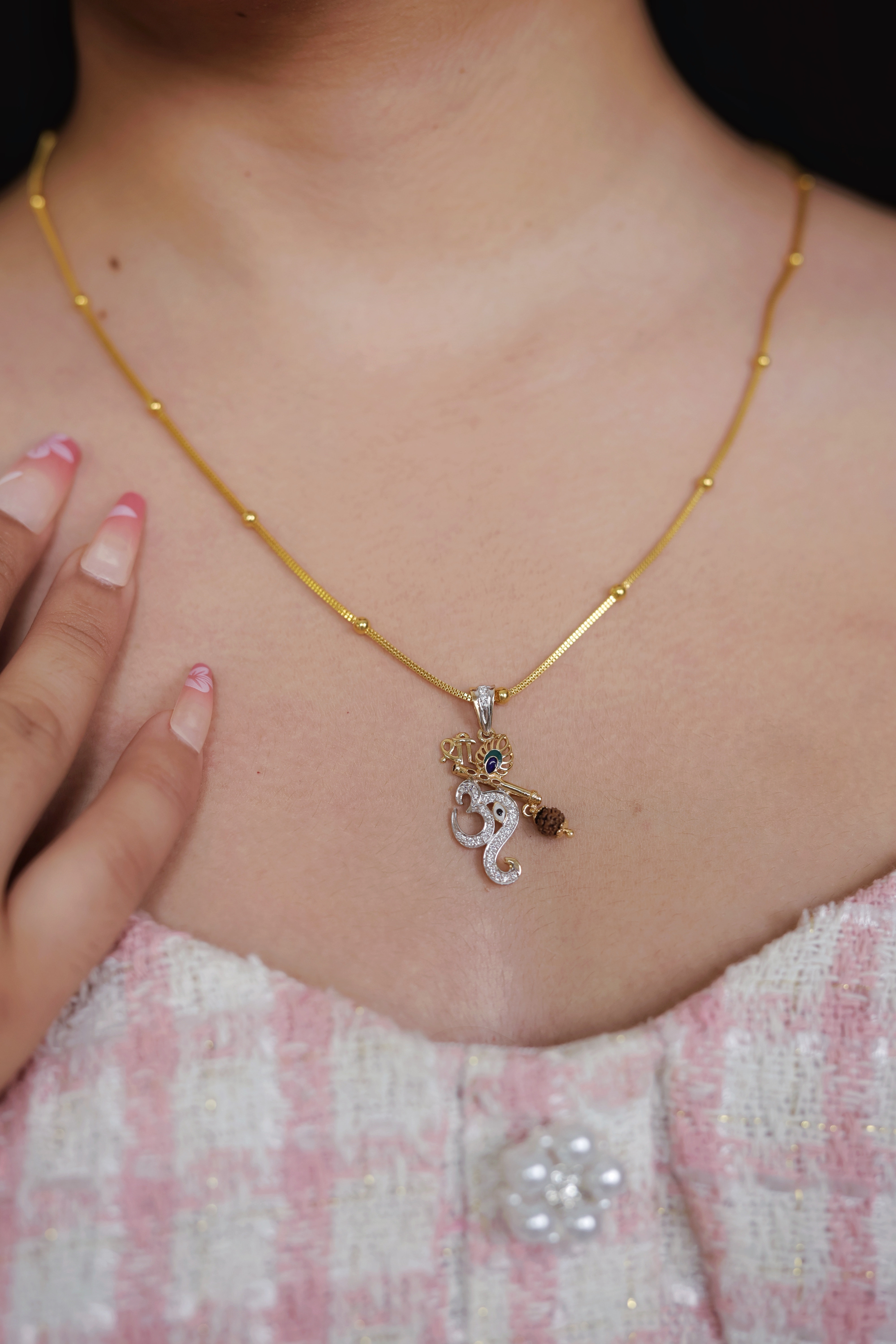 Sparkling Gold Diamond-Accent Ganesh Pendant