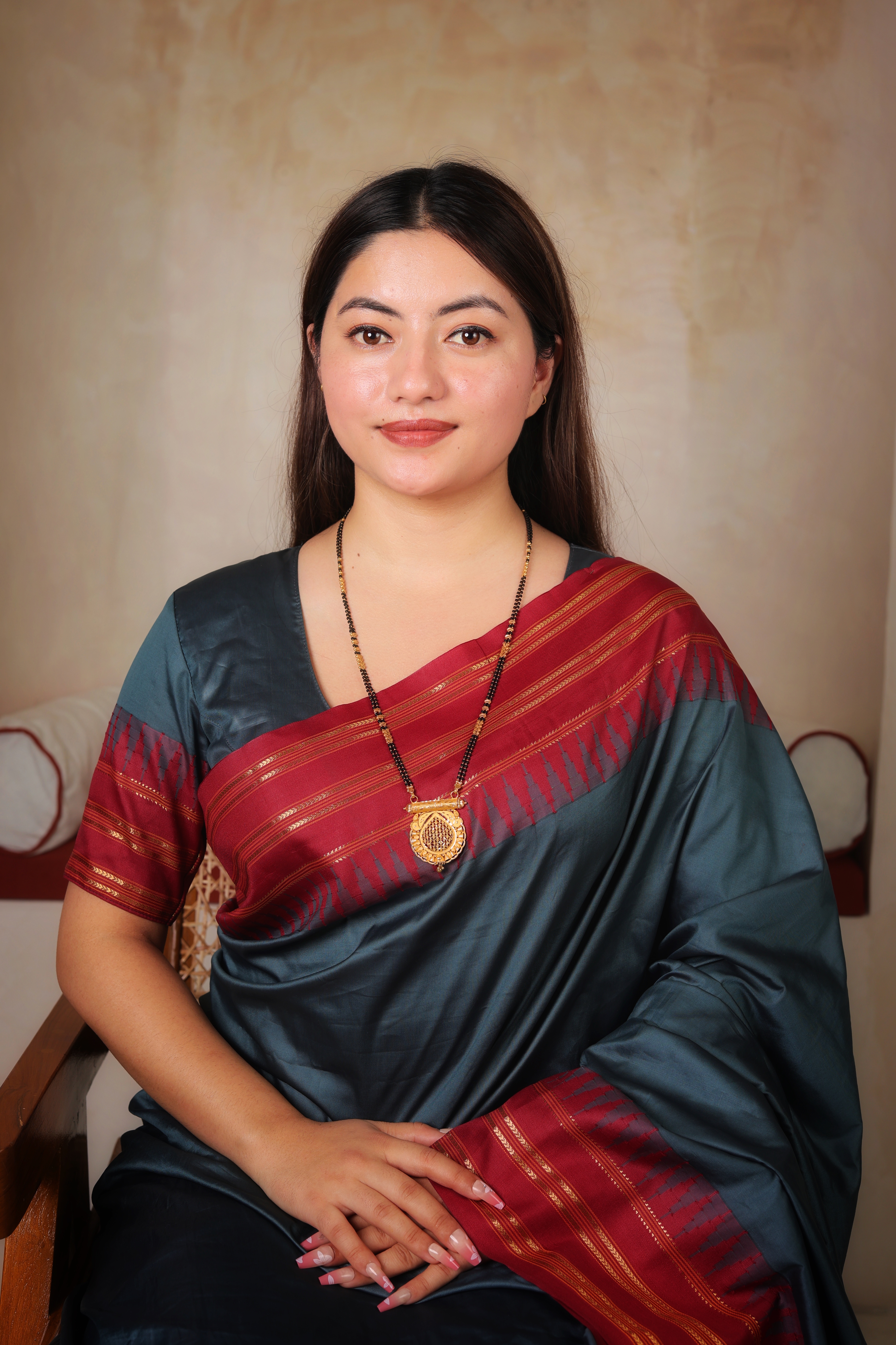 22K Gold Long Mangalsutra with Traditional Ladi & Pendant