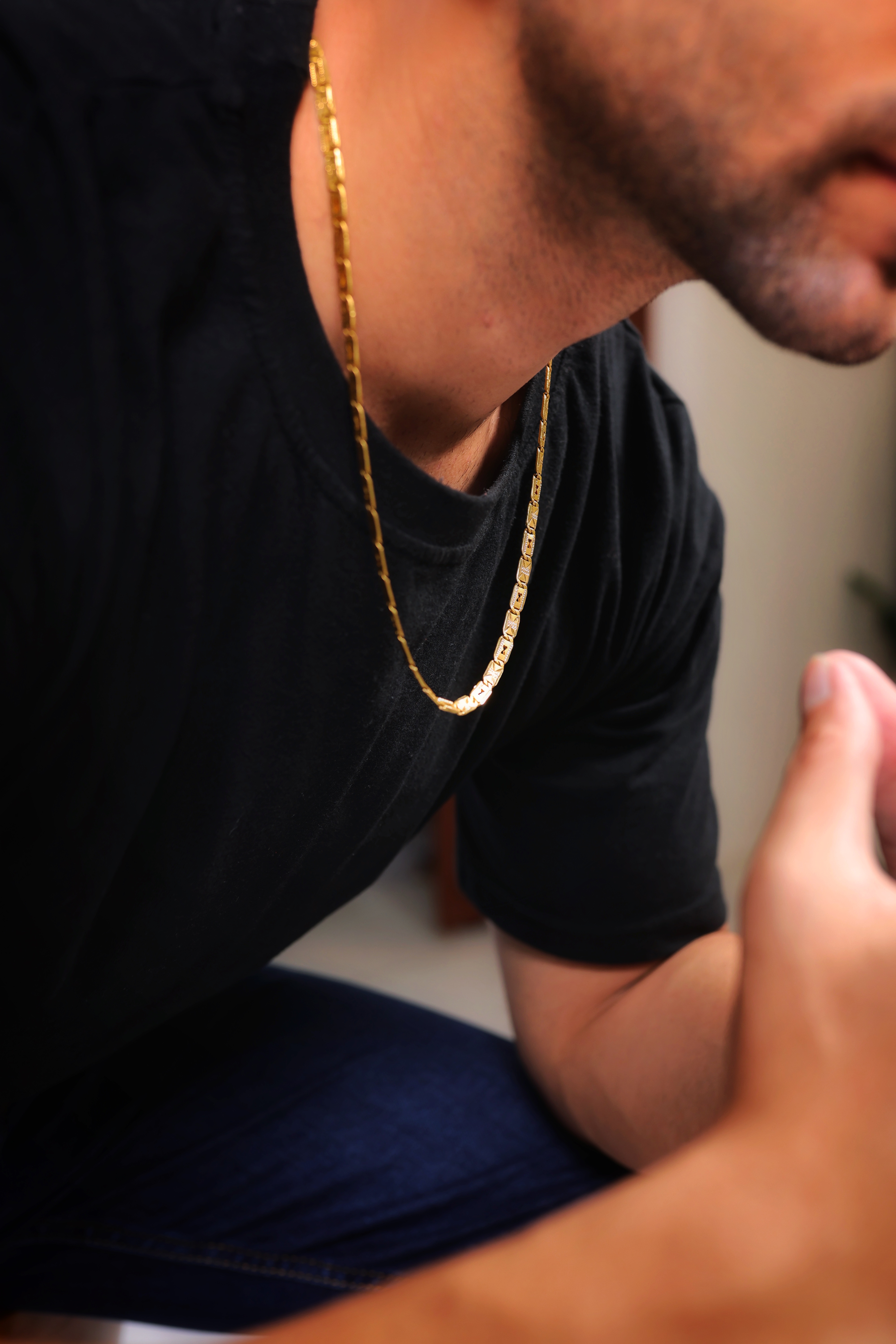 22K Gold Men’s Box Link Chain – Classic Everyday Wear