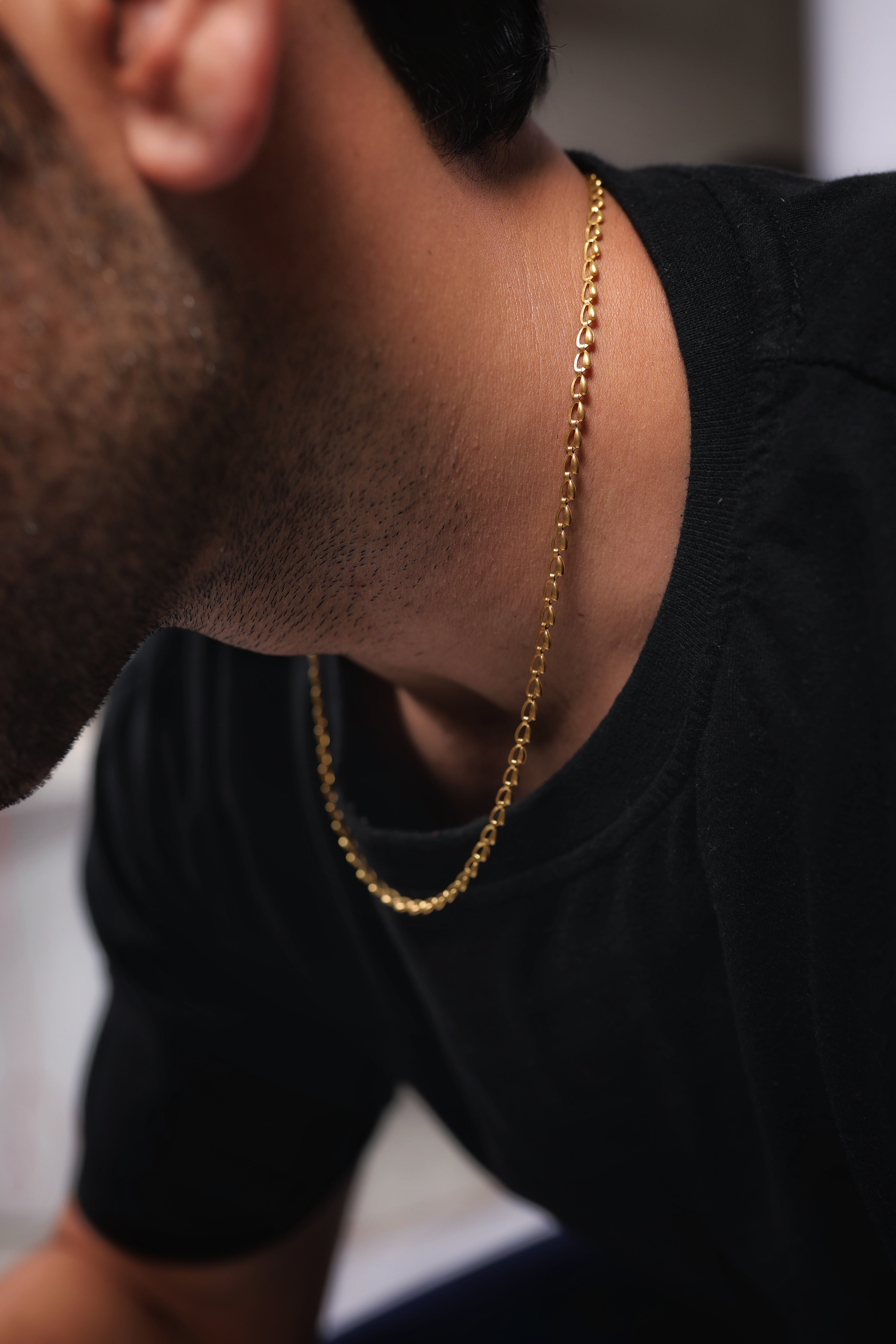 22K Gold Men’s Oval Link Chain – Sleek Everyday Classic