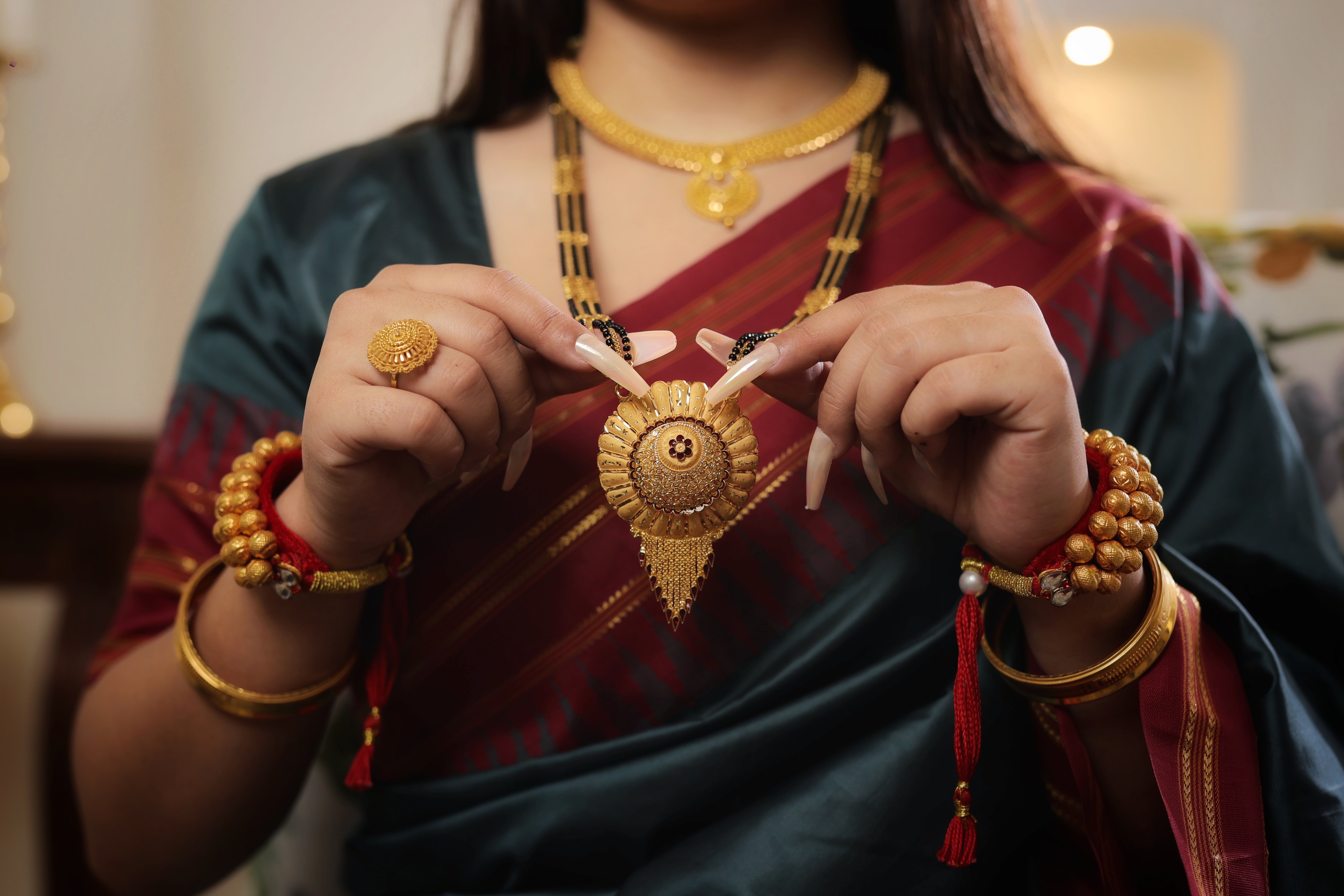 Traditional Gold Rani Haar Ladi with Pendant – 41gm Chain | 12gm Pendant