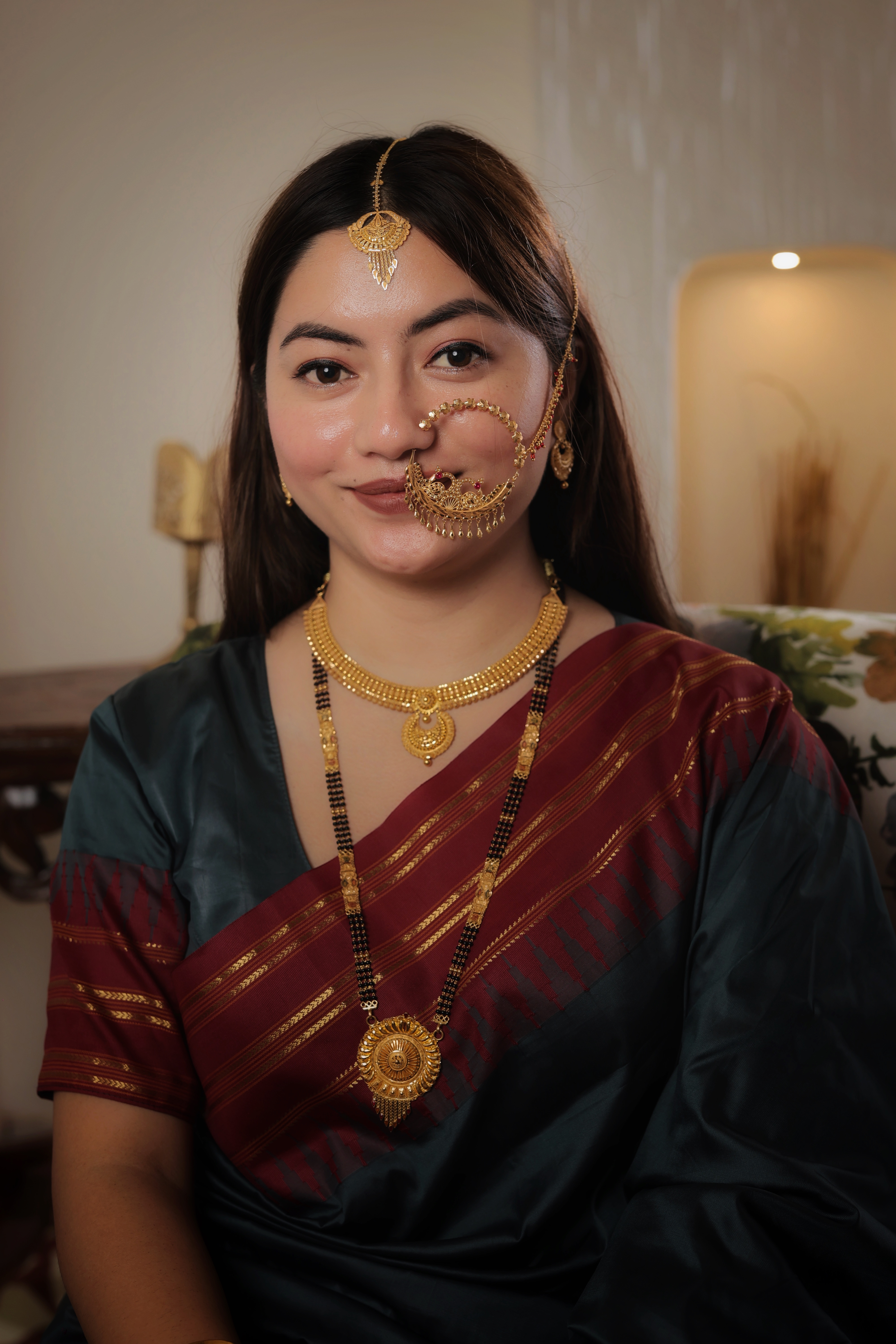 Traditional Gold Rani Haar Ladi with Heavy Pendant
