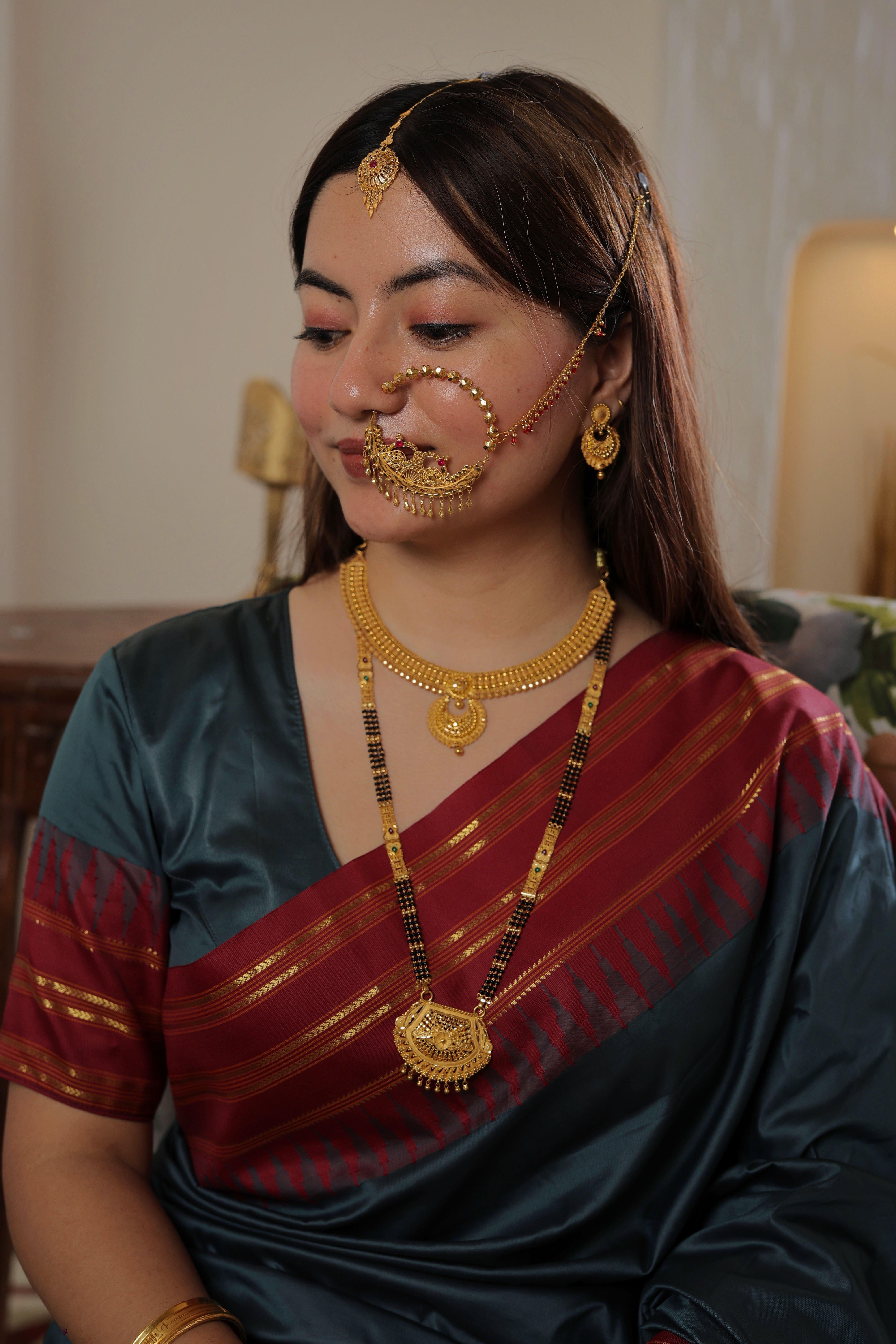 Traditional Gold Rani Haar Ladi with Elegant Pendant