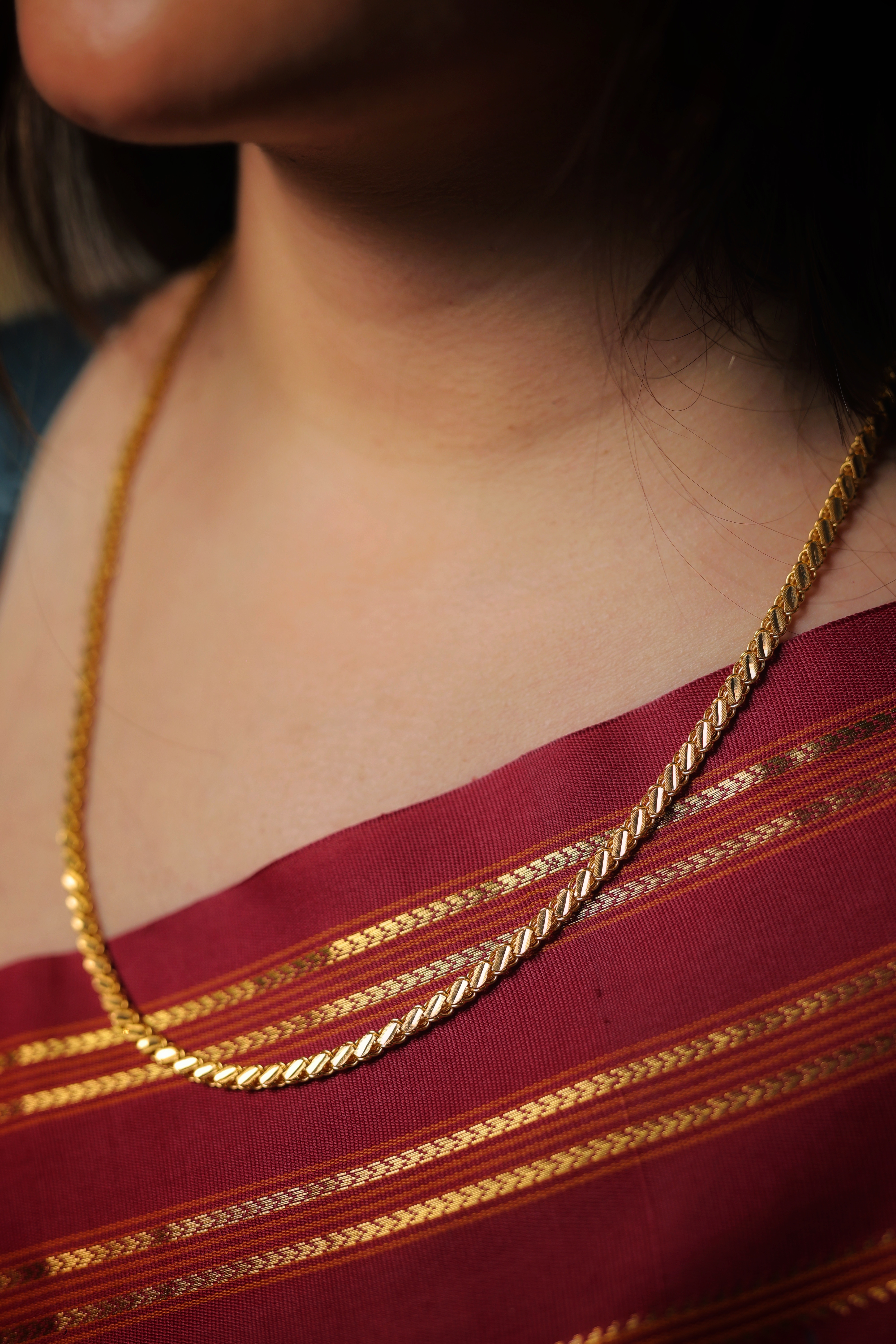 Elegant Women Gold Chain – Classic Designer Pattern Gold Chain Necklace for Women